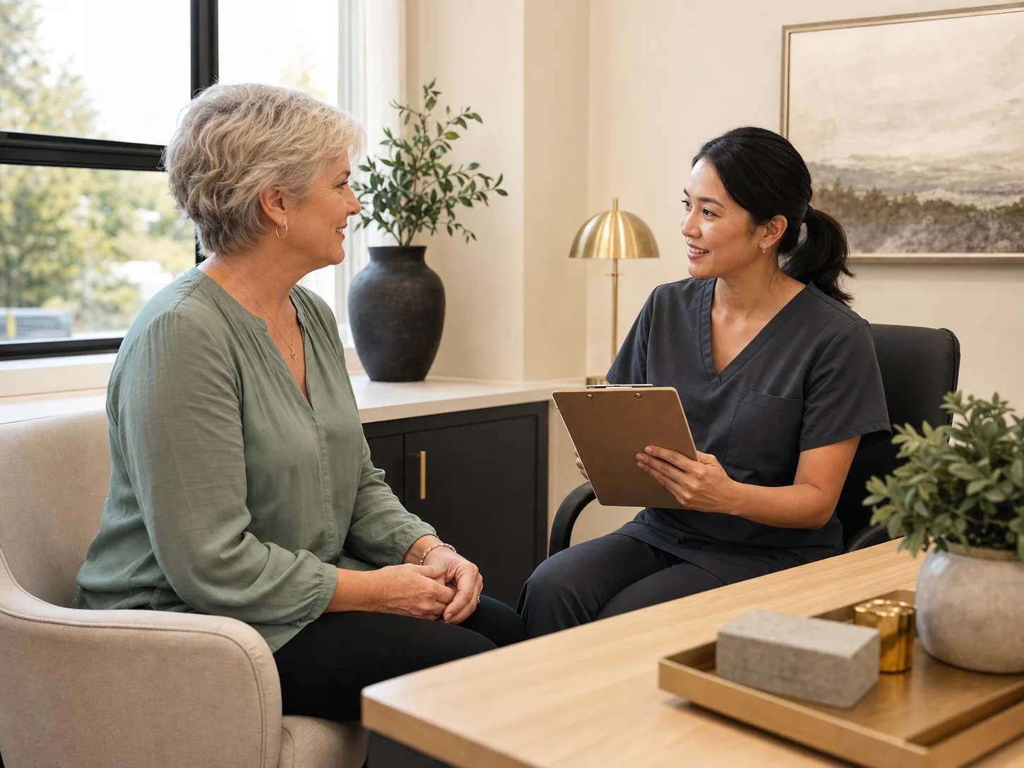 A patient discussing a personalized wellness plan with a medical provider