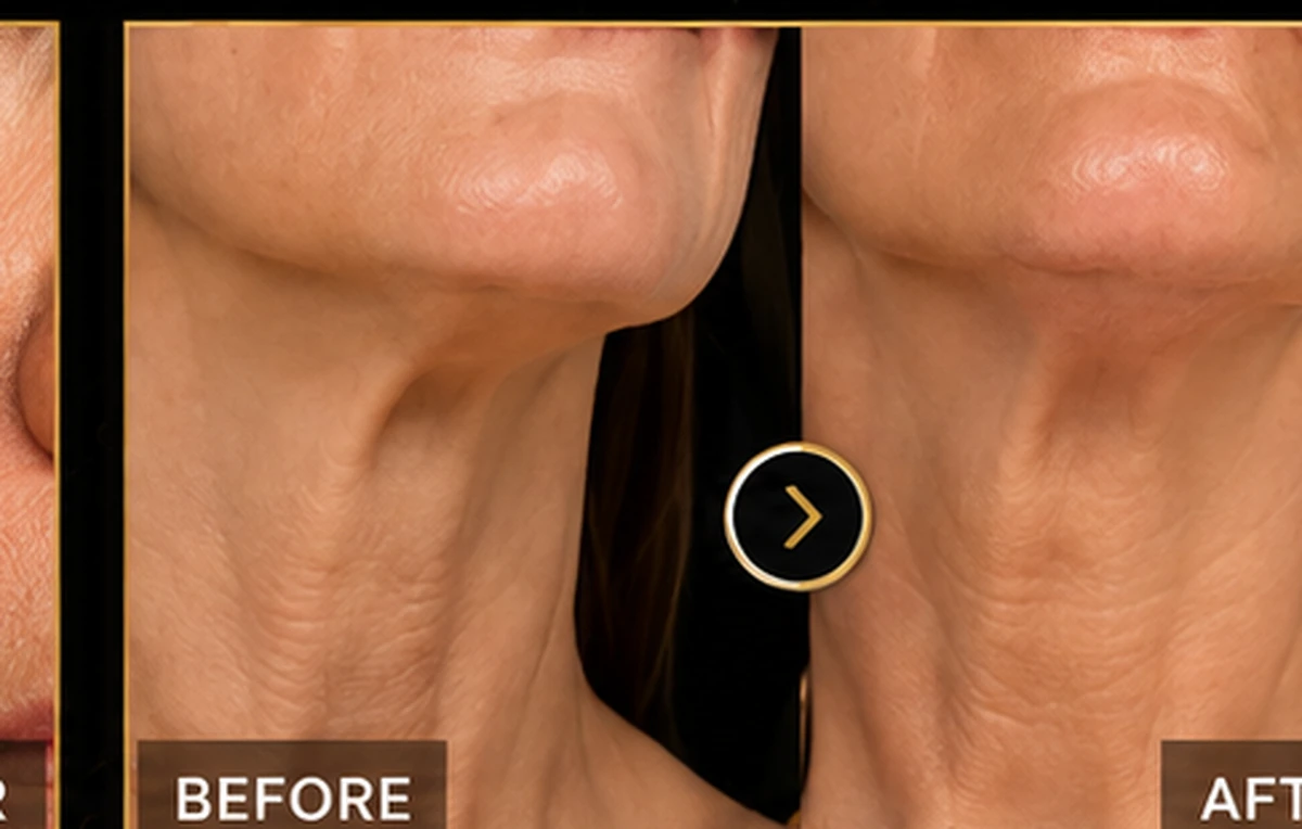 Before and after neck and lower-face aesthetic result