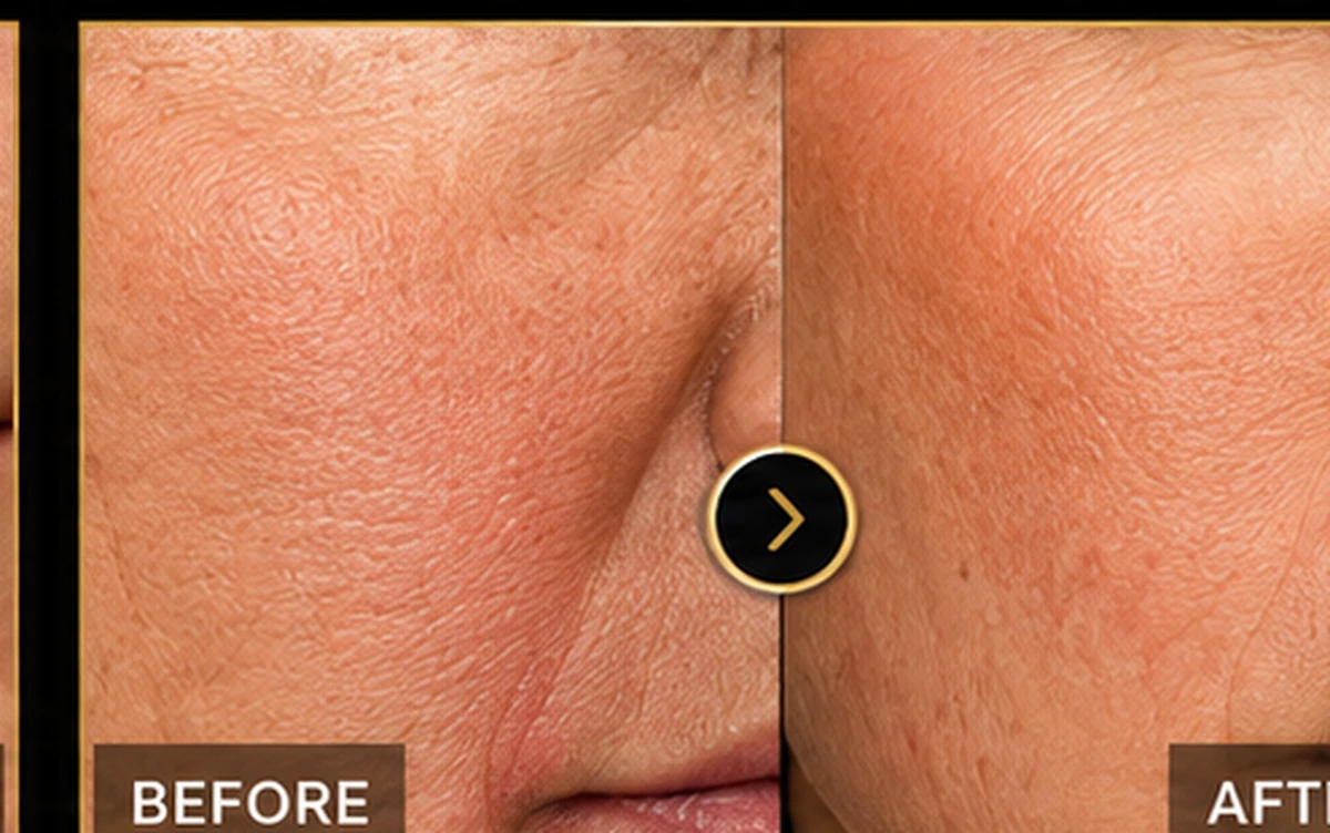 Before and after skin treatment result