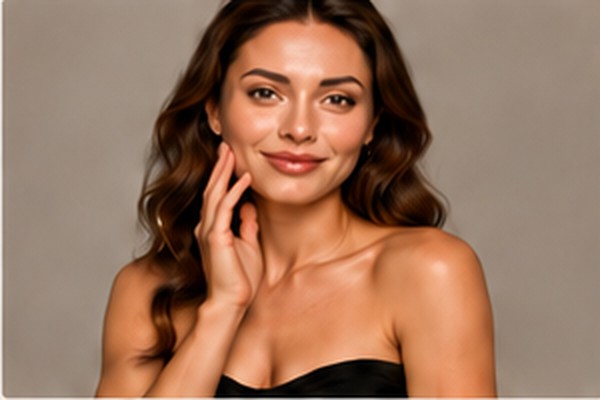 Smiling client with smooth, natural-looking skin