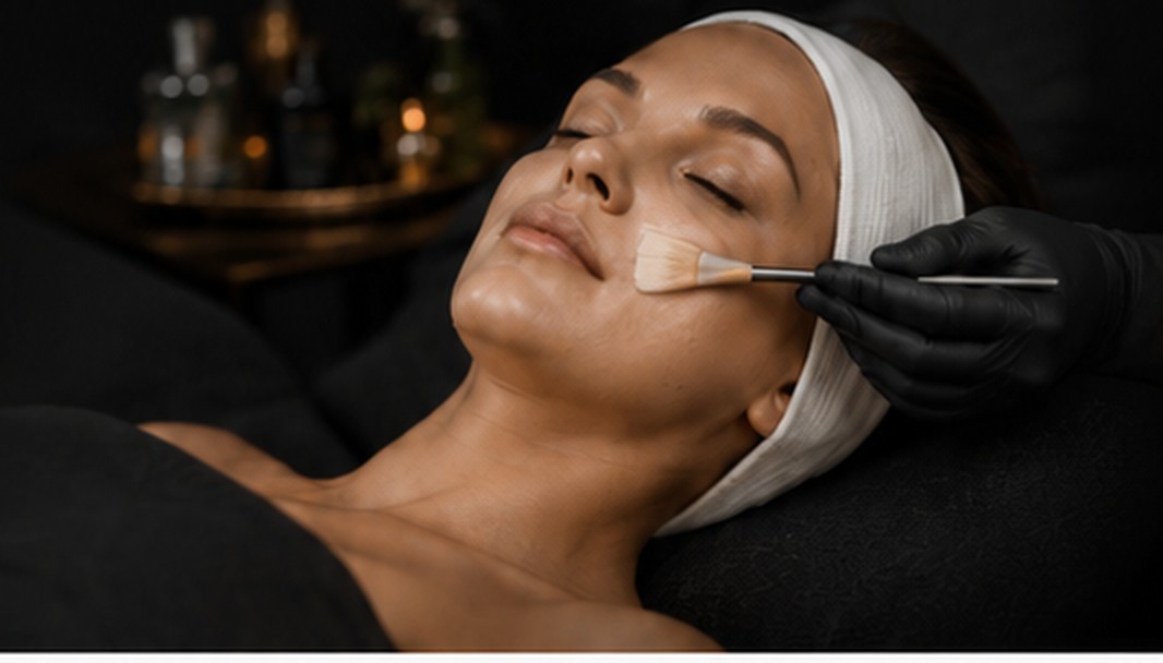 Client receiving a luxury facial treatment